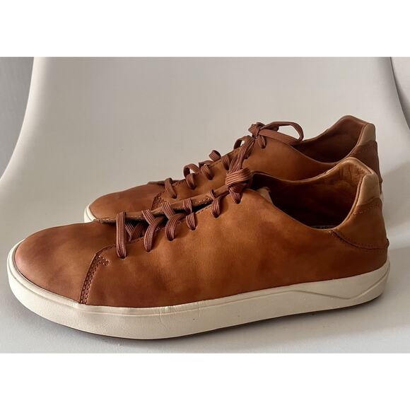 OluKai Laeʻahi Lī Lī Leather Sneakers Men\'s 9.5 Fox Brown Casual Shoes main image 11